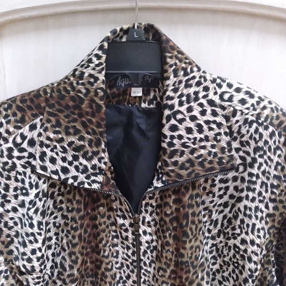 Aquarium Age Jacket Womens Size OSFM Leopard Print Long Length - Picture 3 of 12